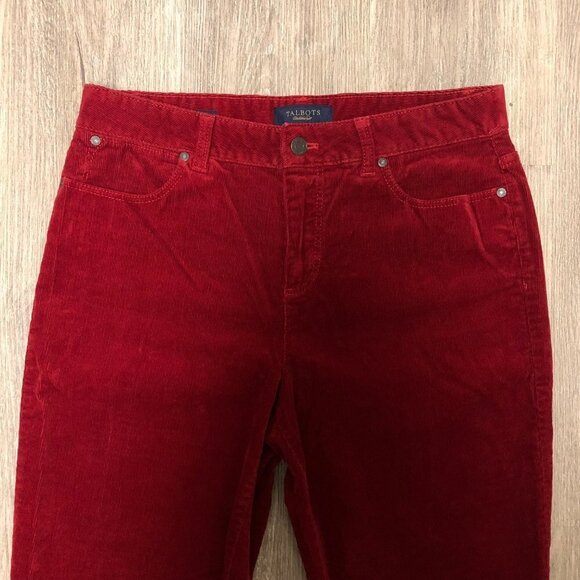 Talbots Women's Size 10 Corduroy Pants 'Heritage' Style Dark Red Wine - Picture 3 of 9